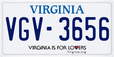 VA license plate VGV3656