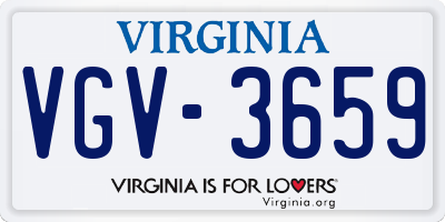 VA license plate VGV3659