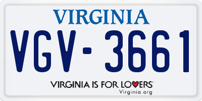 VA license plate VGV3661