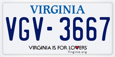 VA license plate VGV3667