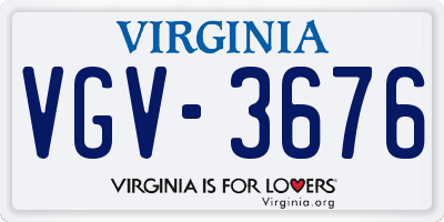 VA license plate VGV3676