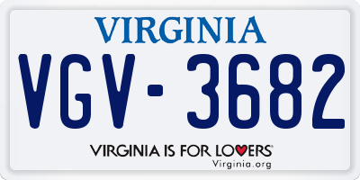 VA license plate VGV3682
