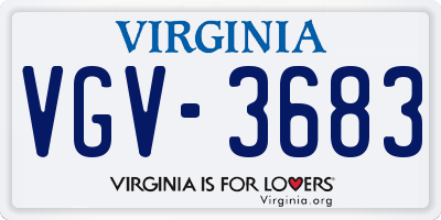 VA license plate VGV3683