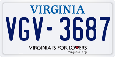 VA license plate VGV3687