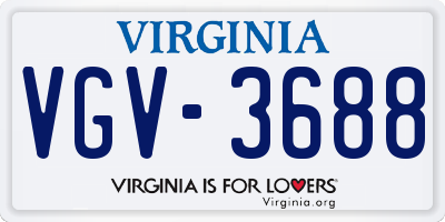 VA license plate VGV3688