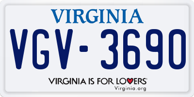 VA license plate VGV3690