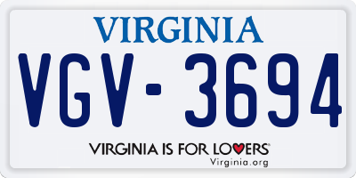 VA license plate VGV3694