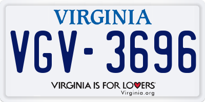VA license plate VGV3696