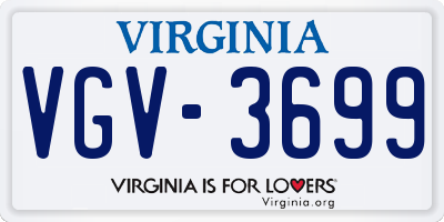 VA license plate VGV3699