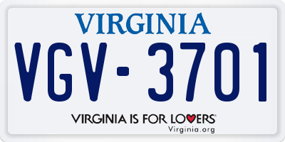VA license plate VGV3701