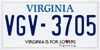 VA license plate VGV3705