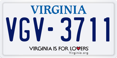 VA license plate VGV3711