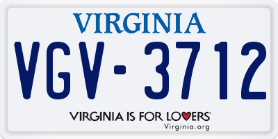 VA license plate VGV3712