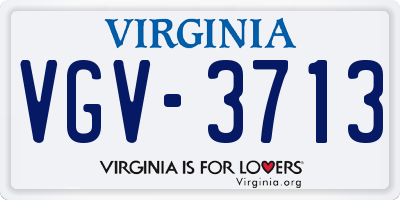VA license plate VGV3713