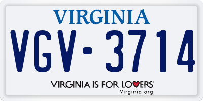 VA license plate VGV3714