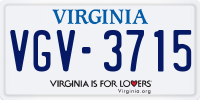 VA license plate VGV3715