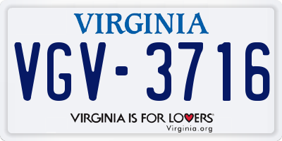 VA license plate VGV3716