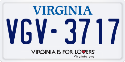 VA license plate VGV3717