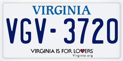 VA license plate VGV3720
