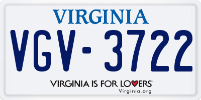 VA license plate VGV3722