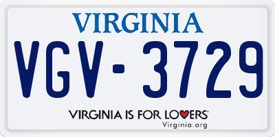 VA license plate VGV3729