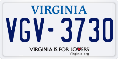 VA license plate VGV3730