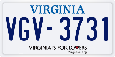 VA license plate VGV3731