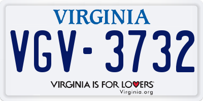 VA license plate VGV3732