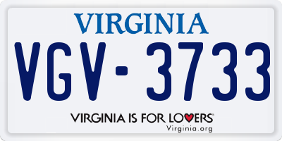 VA license plate VGV3733