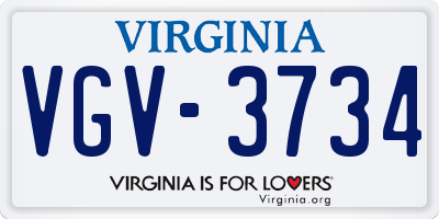 VA license plate VGV3734