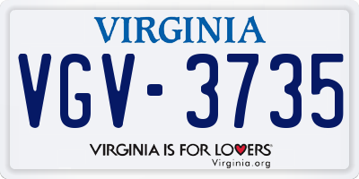 VA license plate VGV3735