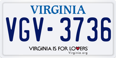 VA license plate VGV3736