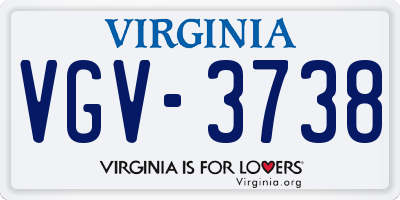 VA license plate VGV3738