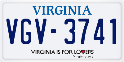 VA license plate VGV3741