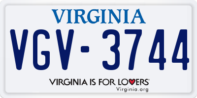 VA license plate VGV3744