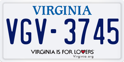 VA license plate VGV3745
