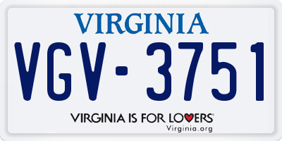 VA license plate VGV3751