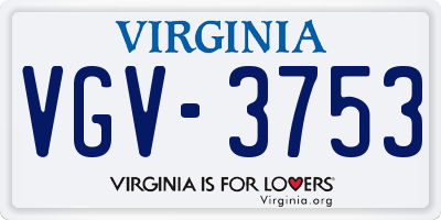 VA license plate VGV3753