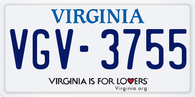 VA license plate VGV3755