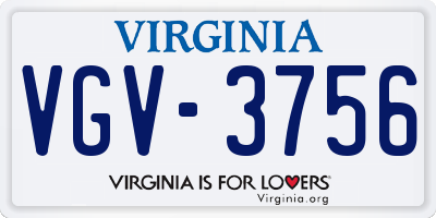 VA license plate VGV3756