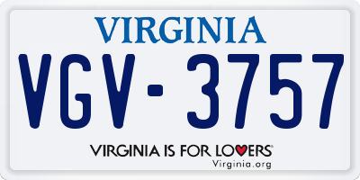 VA license plate VGV3757
