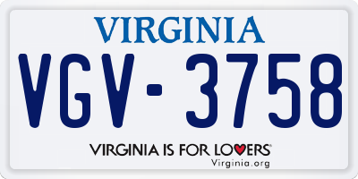 VA license plate VGV3758