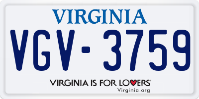 VA license plate VGV3759