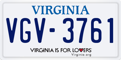 VA license plate VGV3761