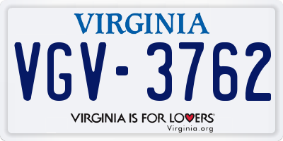 VA license plate VGV3762