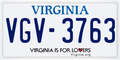 VA license plate VGV3763