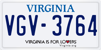 VA license plate VGV3764
