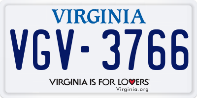 VA license plate VGV3766