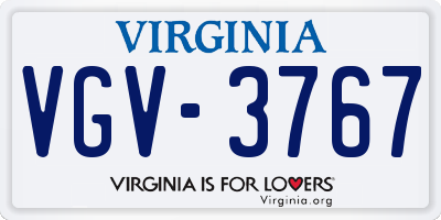 VA license plate VGV3767