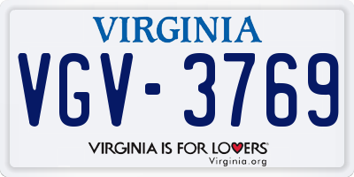 VA license plate VGV3769